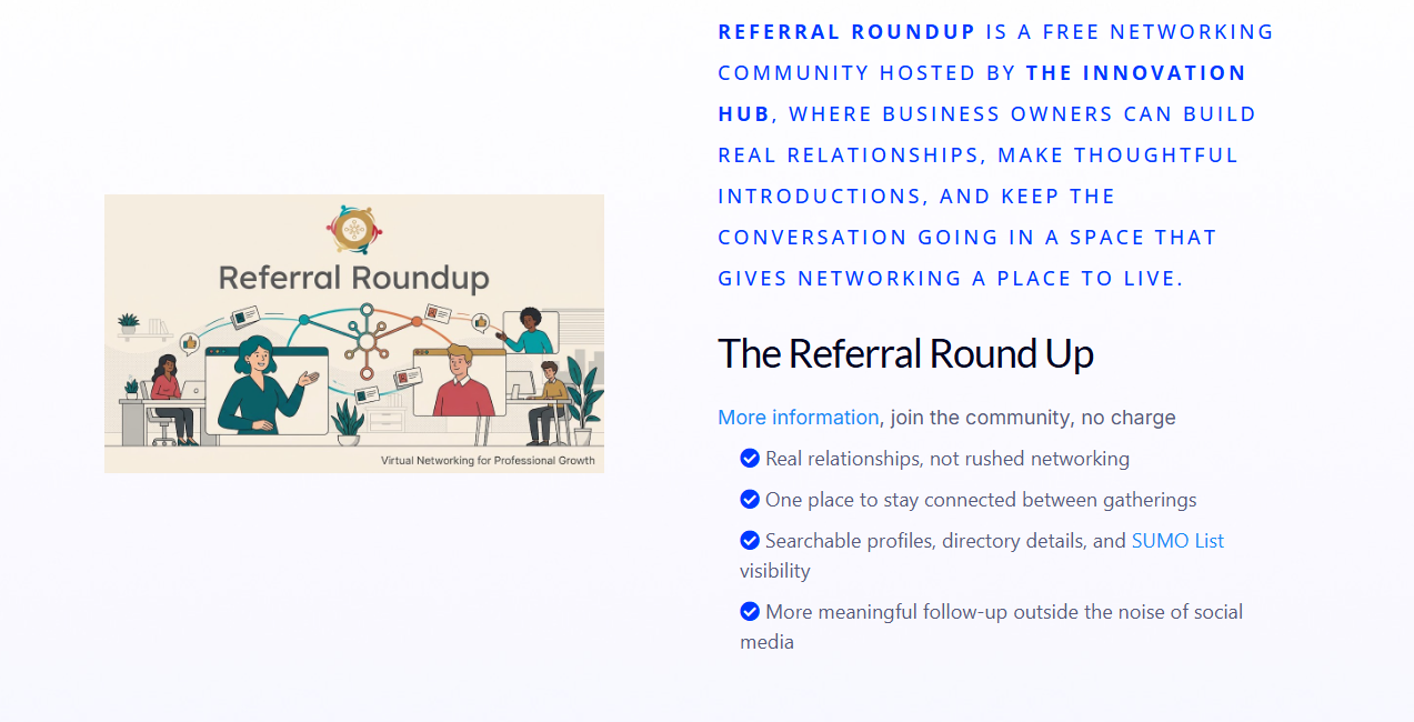 Referral Round Up virtual networking community